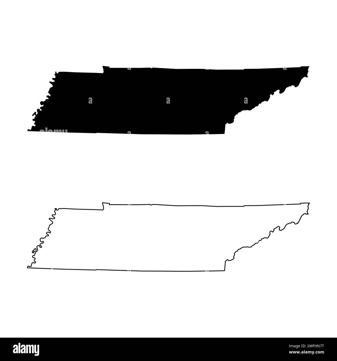 Ensemble de la forme de la carte du Tennessee, états-unis d'amérique. Illustration du vecteur de concept plat . Illustration de Vecteur