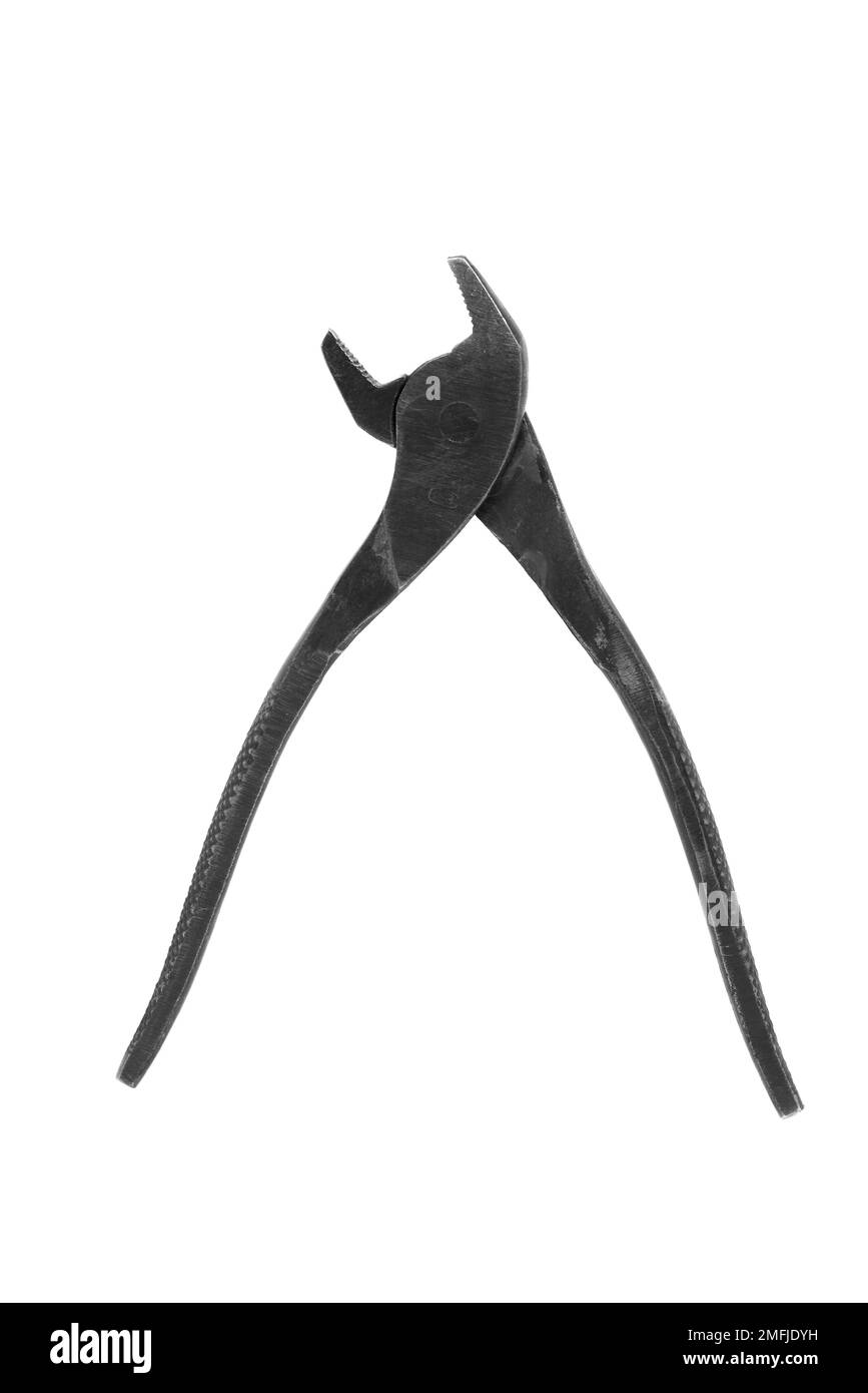 Illustration de l'ancienne pince à serrurier sur fond blanc Banque D'Images