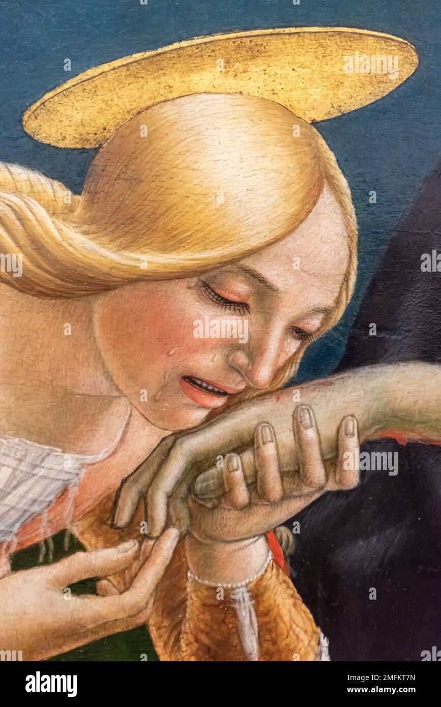 Portrait Renaissance de la blonde féminine catholique saint Banque D'Images