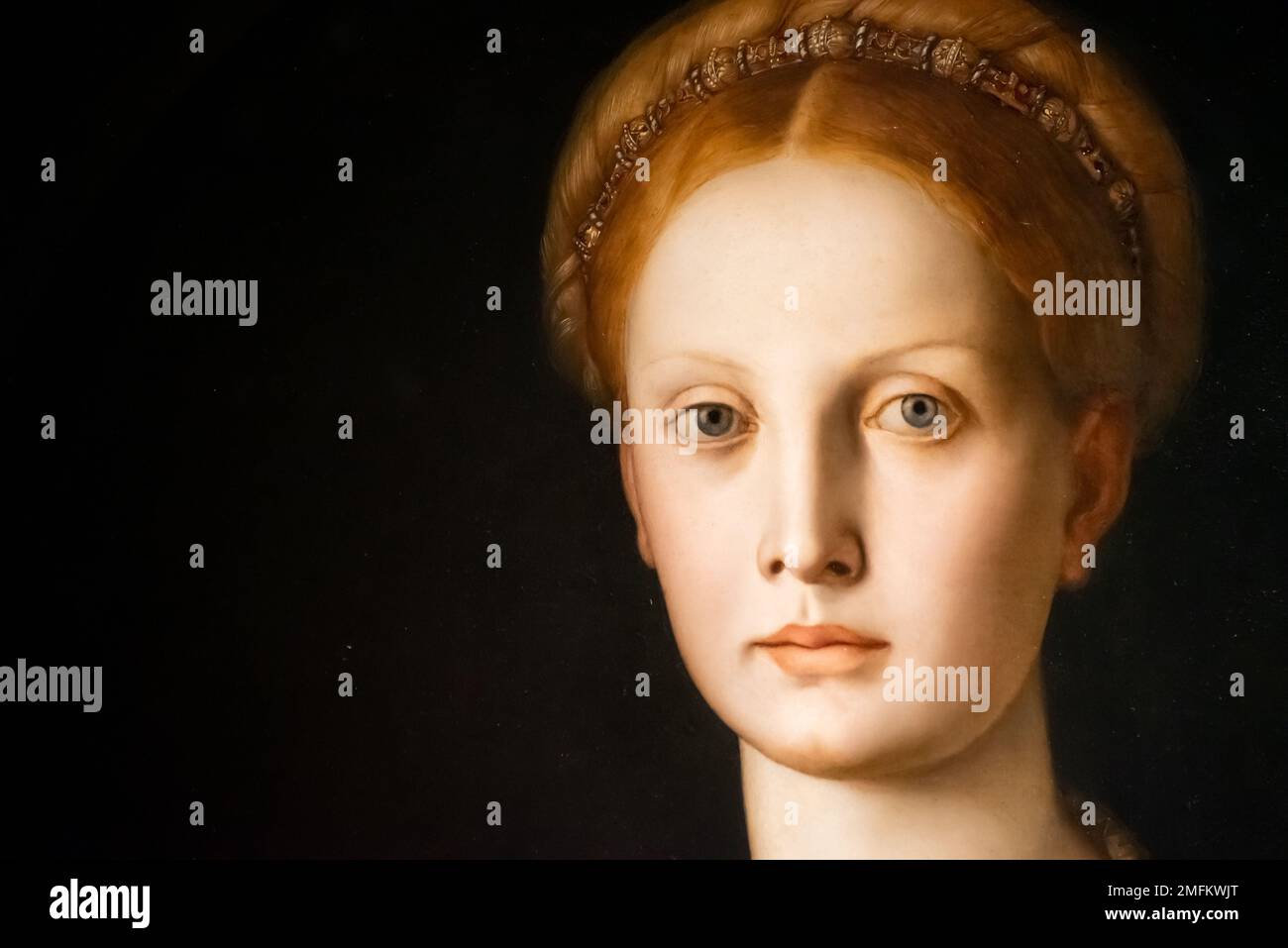 Portrait Renaissance de la femme aux cheveux rouges Banque D'Images