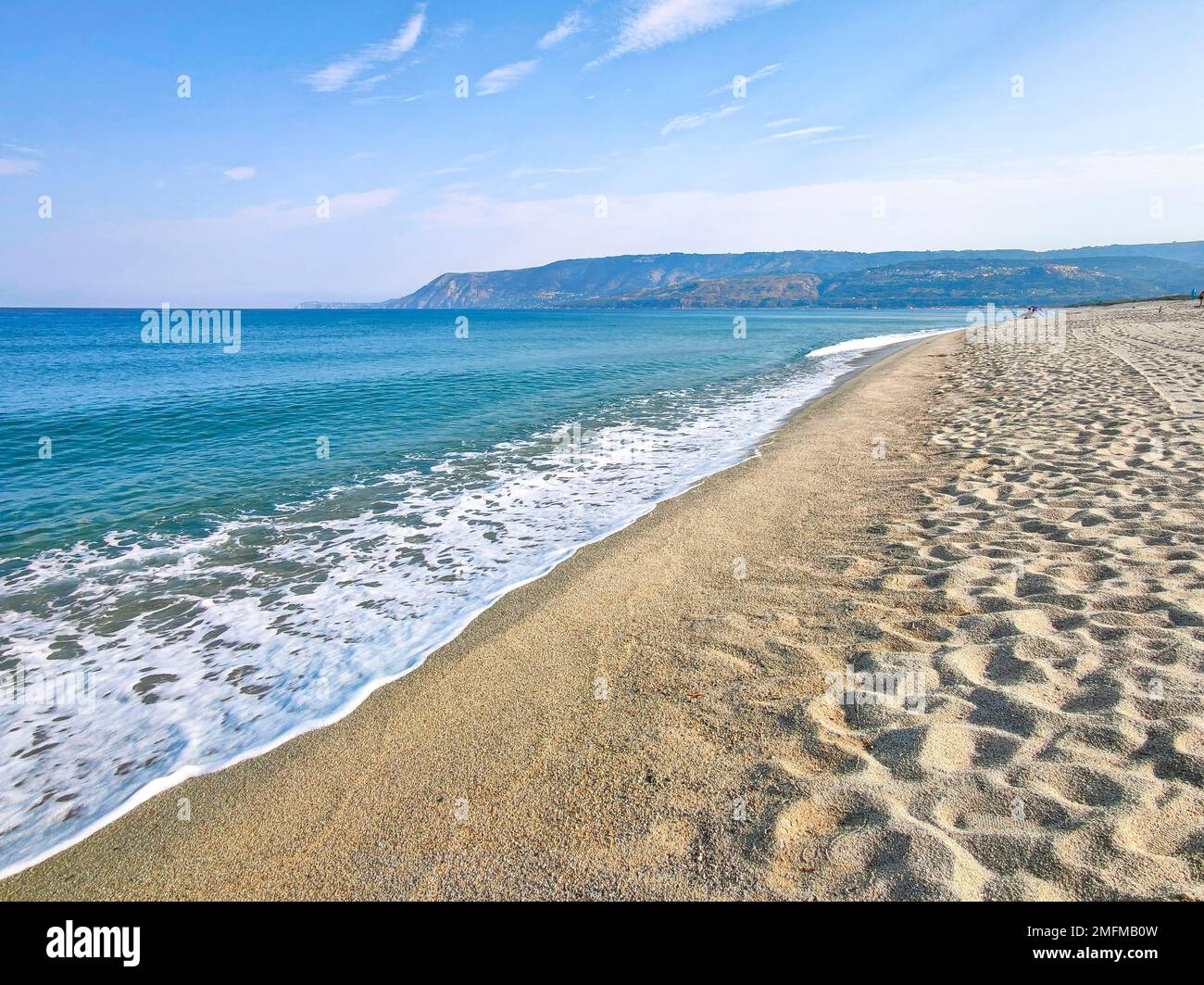 Calabre, sud de l'Italie plage surplombant la mer Tyrrhénienne, reportage de voyage Banque D'Images