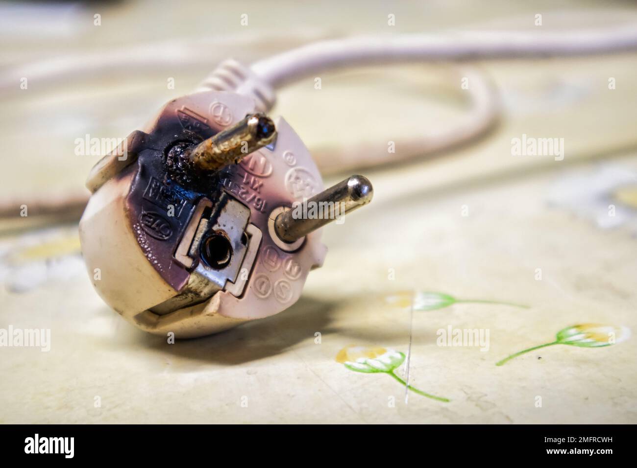 Brandgefahr elektrische Anlage Banque D'Images