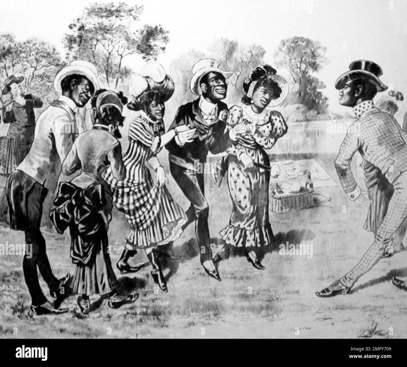 Black American Quadrille Party illustration, Washington DC, Etats-Unis, période victorienne Banque D'Images