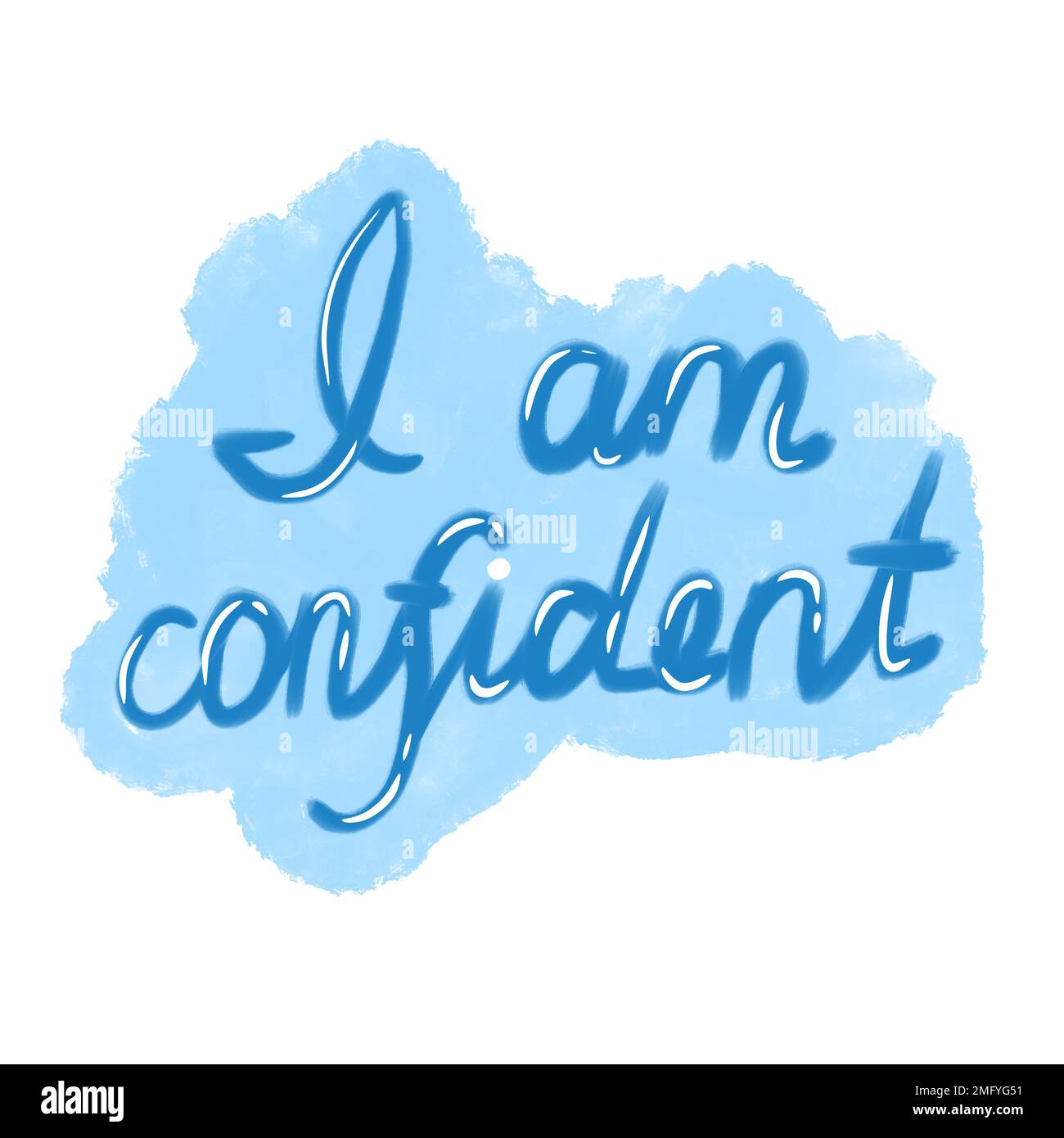 Illustration dessinée à la main Je suis confiant affirmation disant slogan. Autocollant de phrase de motivation dans le style moderne tendance, psychologie positive affiche de citation quotidienne, conception psychologique Banque D'Images