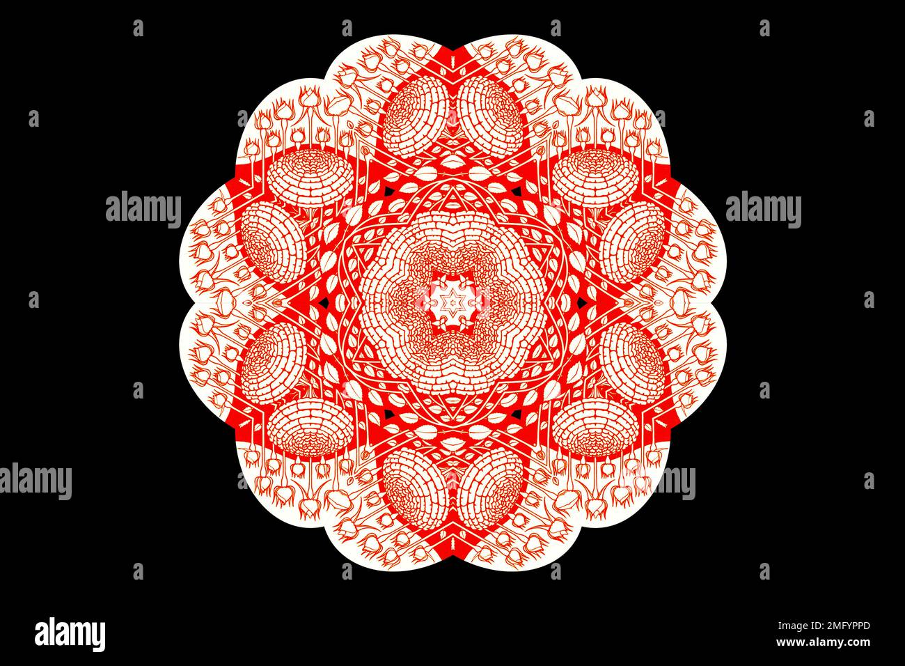 Rose Bush Mandala basé sur l'œuvre de Julie de Graag - 2024 Banque D'Images