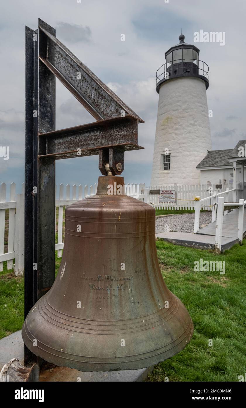 Le phare de Pemaquid point a été commandé par le président John Quincy Adams en 1827 à Bristol Maine Banque D'Images