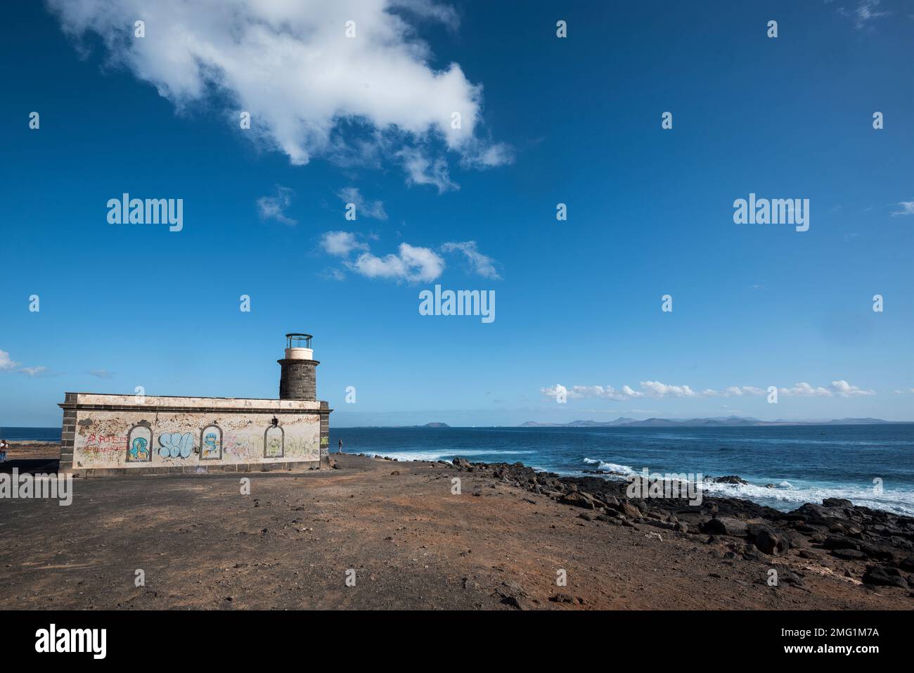 Vieux phare, Punta Pechiguera, Playa Blanca, Lanzarote, îles Canaries Banque D'Images