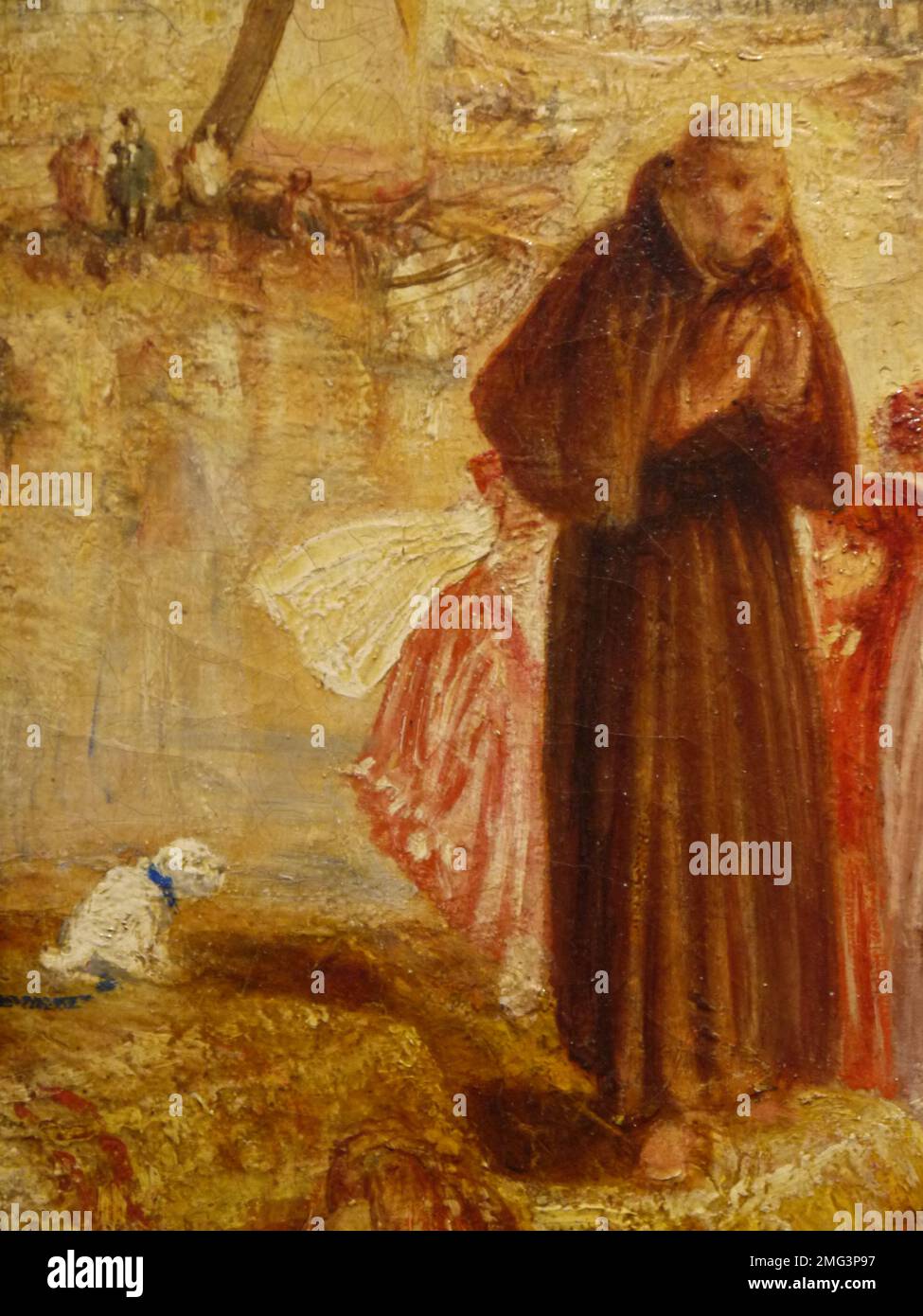 Détail: Monk du Grand Canal: Scène - une rue à Venise par JMW Turner, exposé au Musée Huntington, Saint-Marin Banque D'Images