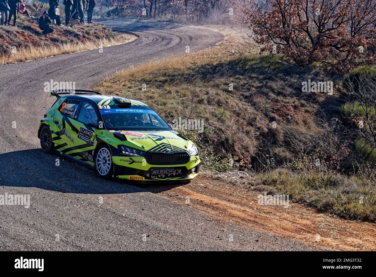 WRC2 MONTE CARLO 2023 Delecour François - de Castelli Sabrina ES10/13 , Puimichel, FRANCE, 21/01/2023 Florent 'MrCrash' B. Banque D'Images