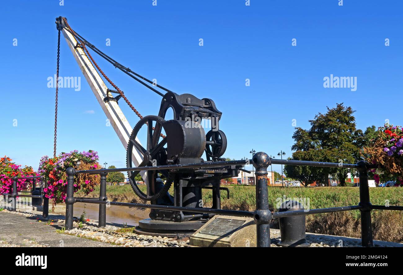 Grue historique du 19th siècle à quai sur la rivière Parrett, Bridgwater, Sedgemoor, Somerset, sud-ouest de l'Angleterre, ANGLETERRE, ROYAUME-UNI, TA5 2AP Banque D'Images