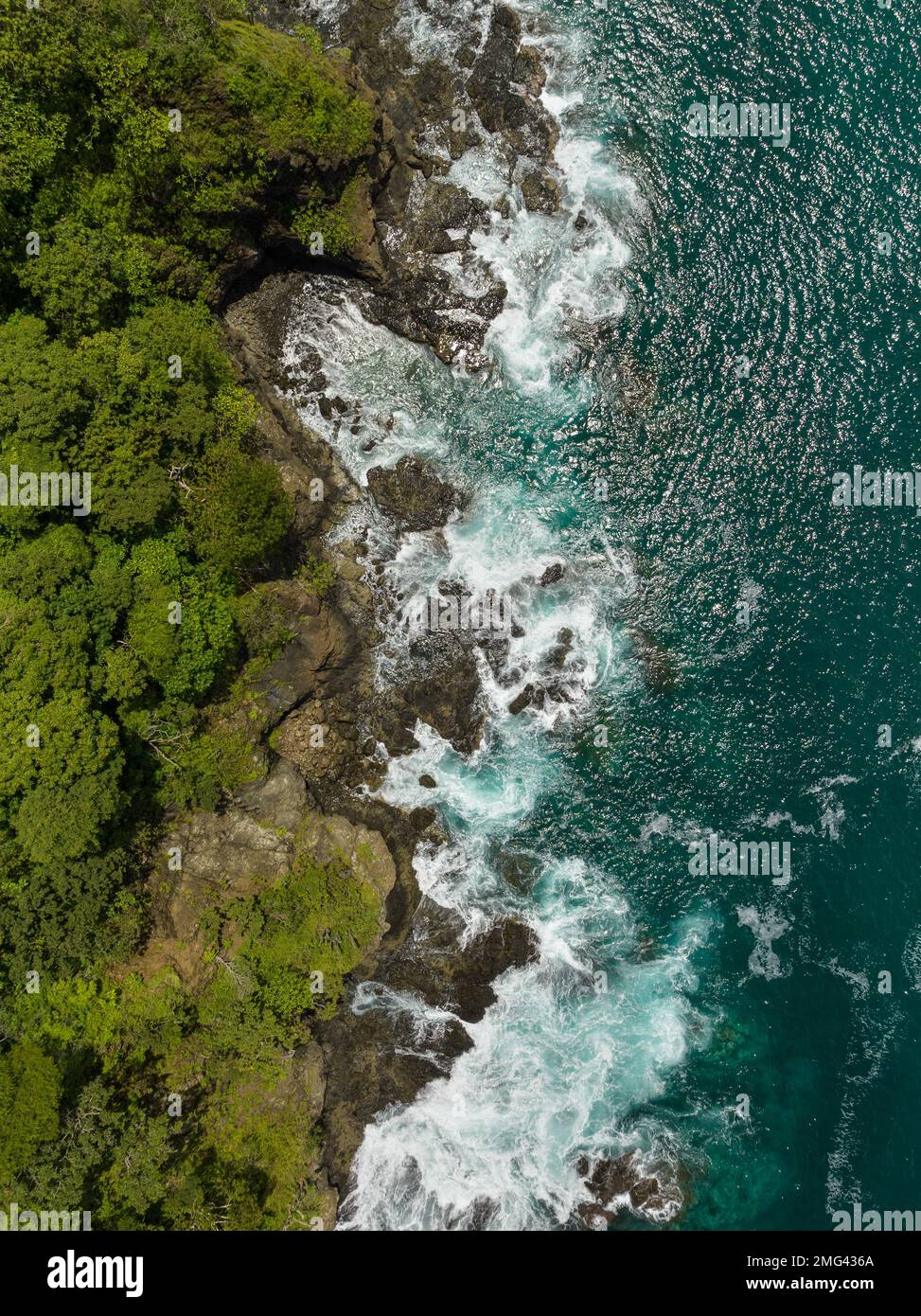 Vue aérienne du golfe de Papagayo, province de Guanacaste dans le nord-ouest du Costa Rica. Banque D'Images