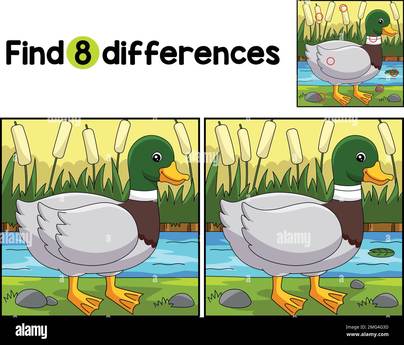 La ferme des canards trouve les différences Illustration de Vecteur