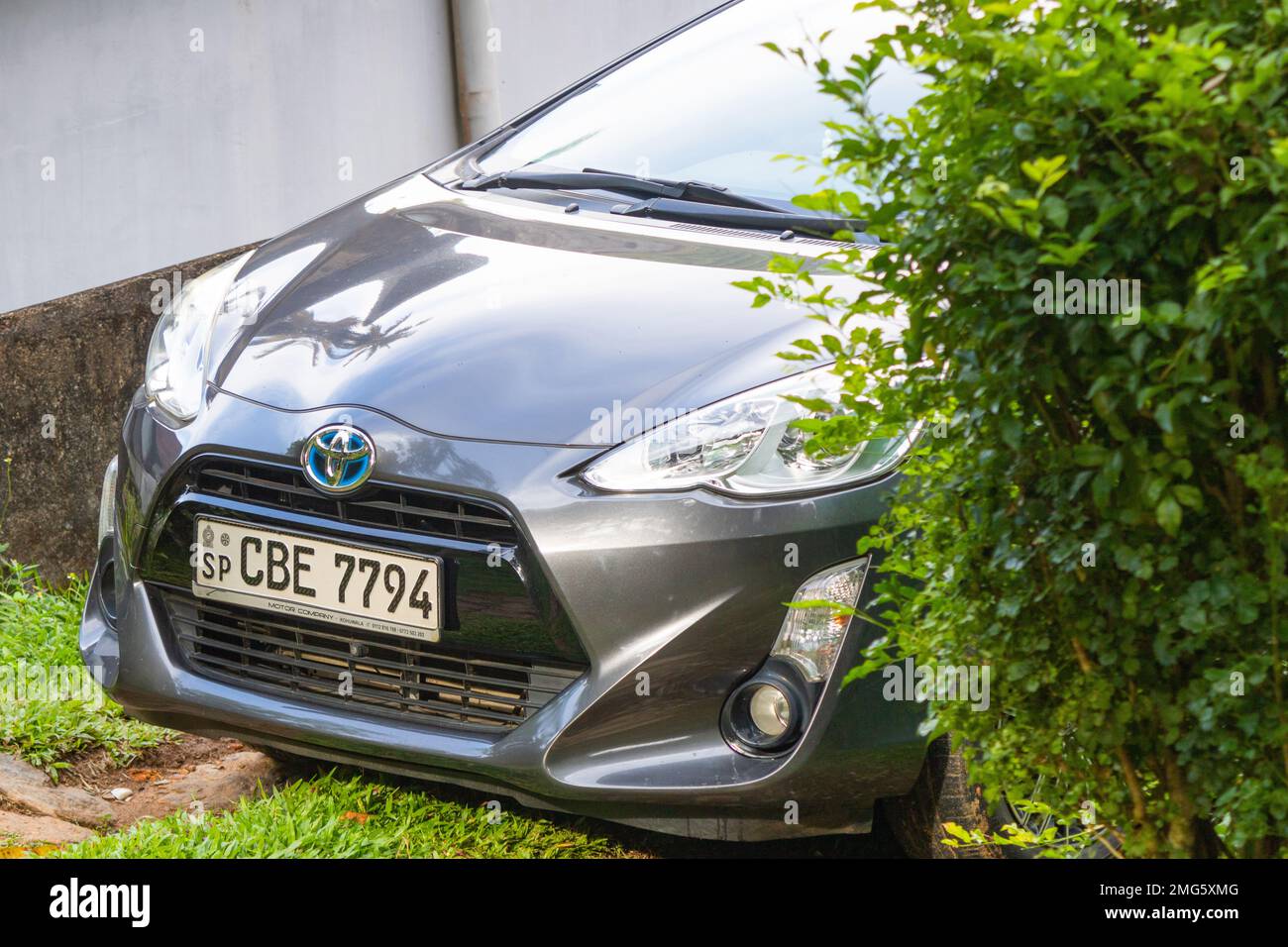 modèle à élévation frontale aqua 2016, toyota, gale, sri lanka. Banque D'Images