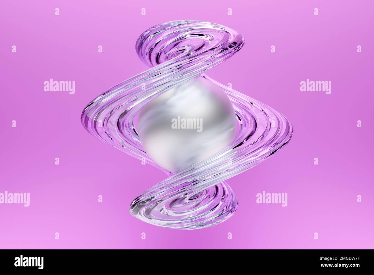 3D illustration, illusion transparente isométriques formes abstraites formes colorées entrelacées Banque D'Images