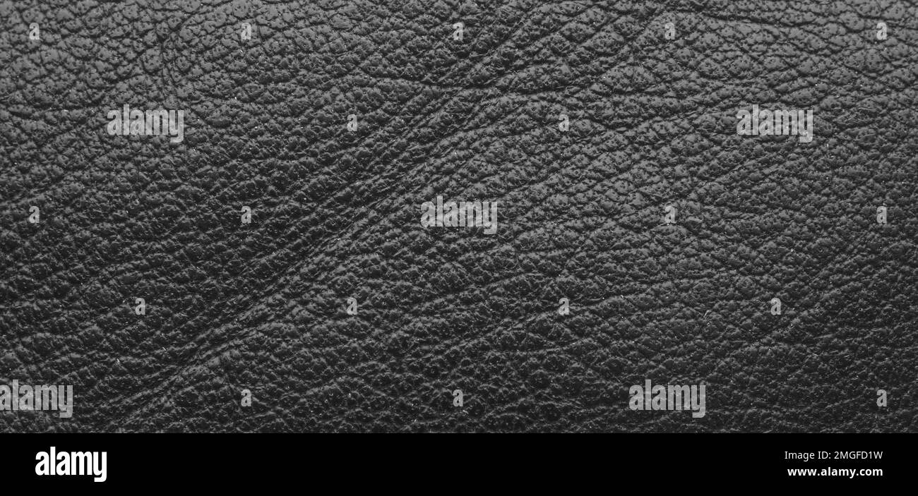 Belle texture d'une fine surface en cuir noir utilisant comme arrière-plan ou en-tête Banque D'Images