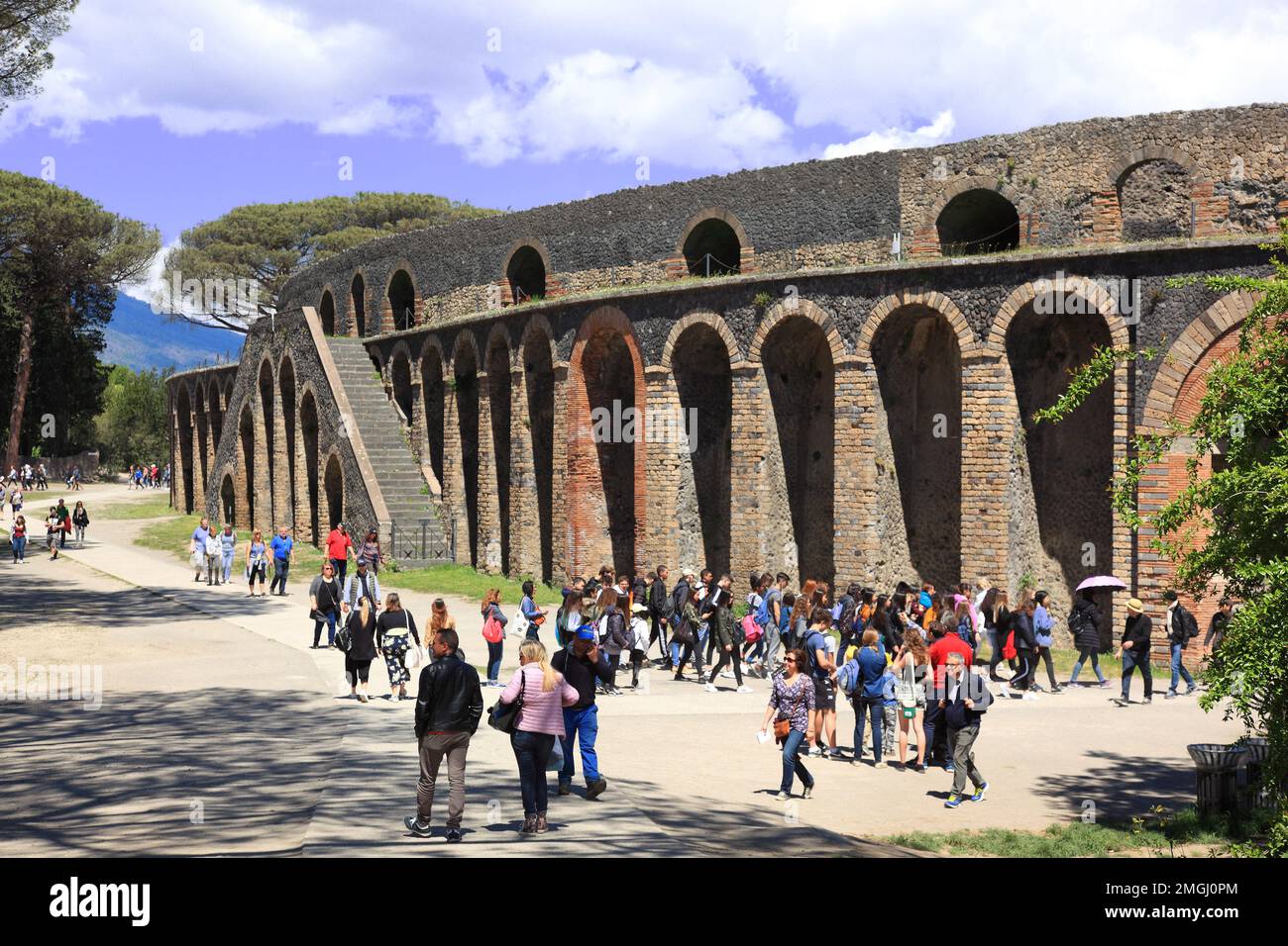 DAS Theatre, Pompeji, antike Stadt in Kampanien am Golf von Neapel, beim Ausbruch des Vesuvs im Jahr 79 n. Chr. Verschüttet, Italien Banque D'Images