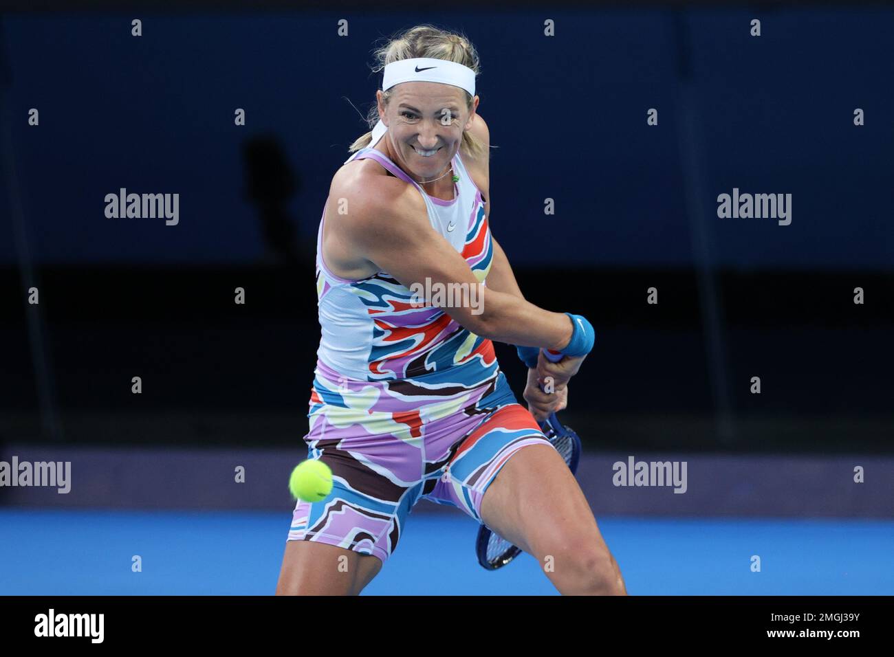 Melbourne, Australie. 26th janvier 2023. Victoria Azarenka en action contre Aryna Sabalenka lors de la demi-finale, jour 11 à l'Open de tennis australien 2023 à Rod laver Arena, Melbourne, Australie, le 26 janvier 2023. Photo de Peter Dovgan. Utilisation éditoriale uniquement, licence requise pour une utilisation commerciale. Aucune utilisation dans les Paris, les jeux ou les publications d'un seul club/ligue/joueur. Crédit : UK Sports pics Ltd/Alay Live News Banque D'Images