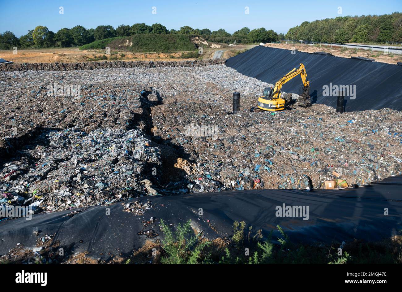 Chaumes-en-Retz (nord-ouest de la France): "Eco Centre de Sainte-Anne", installations de stockage pour le traitement des déchets non récupérables gérés par les fédérati Banque D'Images