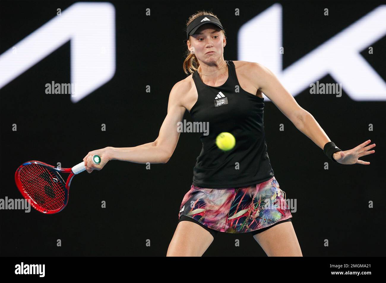 Melbourne, Australie. 26th. Janvier 2023. Elena Rybakina, joueur de tennis de Kazach, en action lors du tournoi Open d'Australie à Melbourne Park le jeudi 26 janvier 2023. © Juergen Hasenkopf / Alamy Live News Banque D'Images