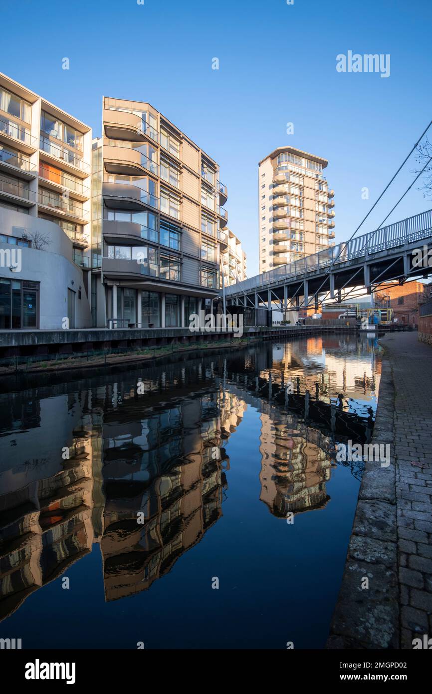 Le canal de Nottingham et de Beeston à Nottingham City, dans le Nottinghamshire, Angleterre Banque D'Images