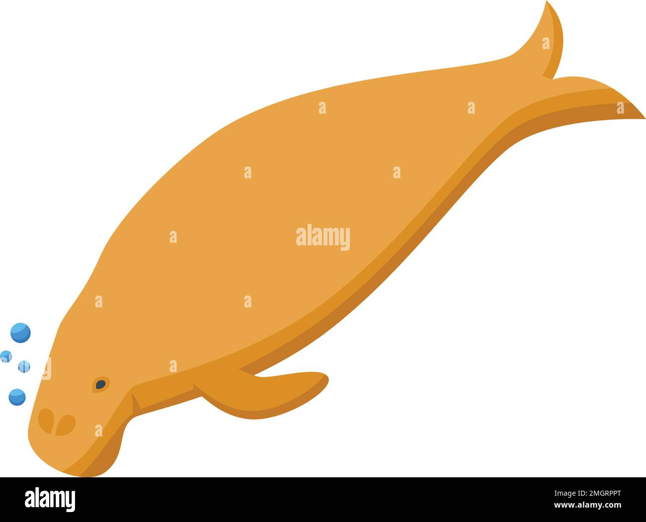 Symbole dugong marron vecteur isométrique. Bébé de mer. Animal aquatique Illustration de Vecteur