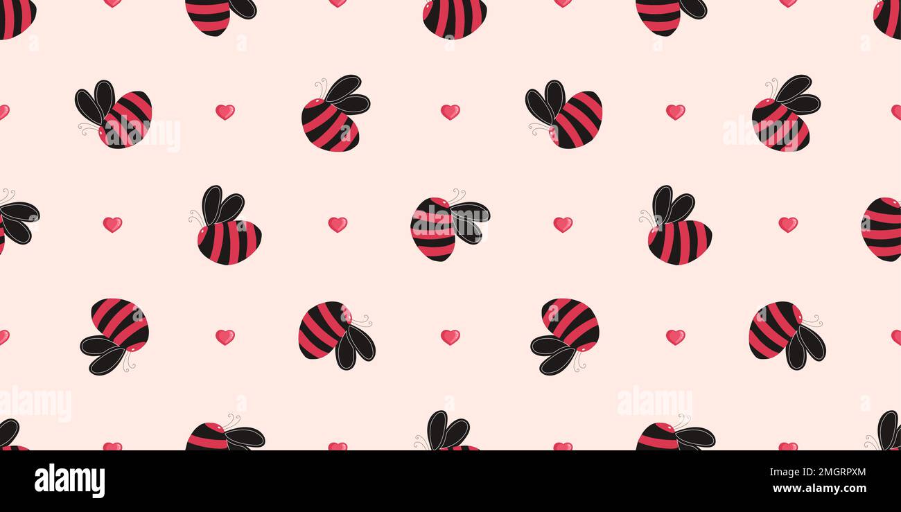Conçu pour les enfants. Bees Pattern.Vector sans couture avec insectes Illustration de Vecteur
