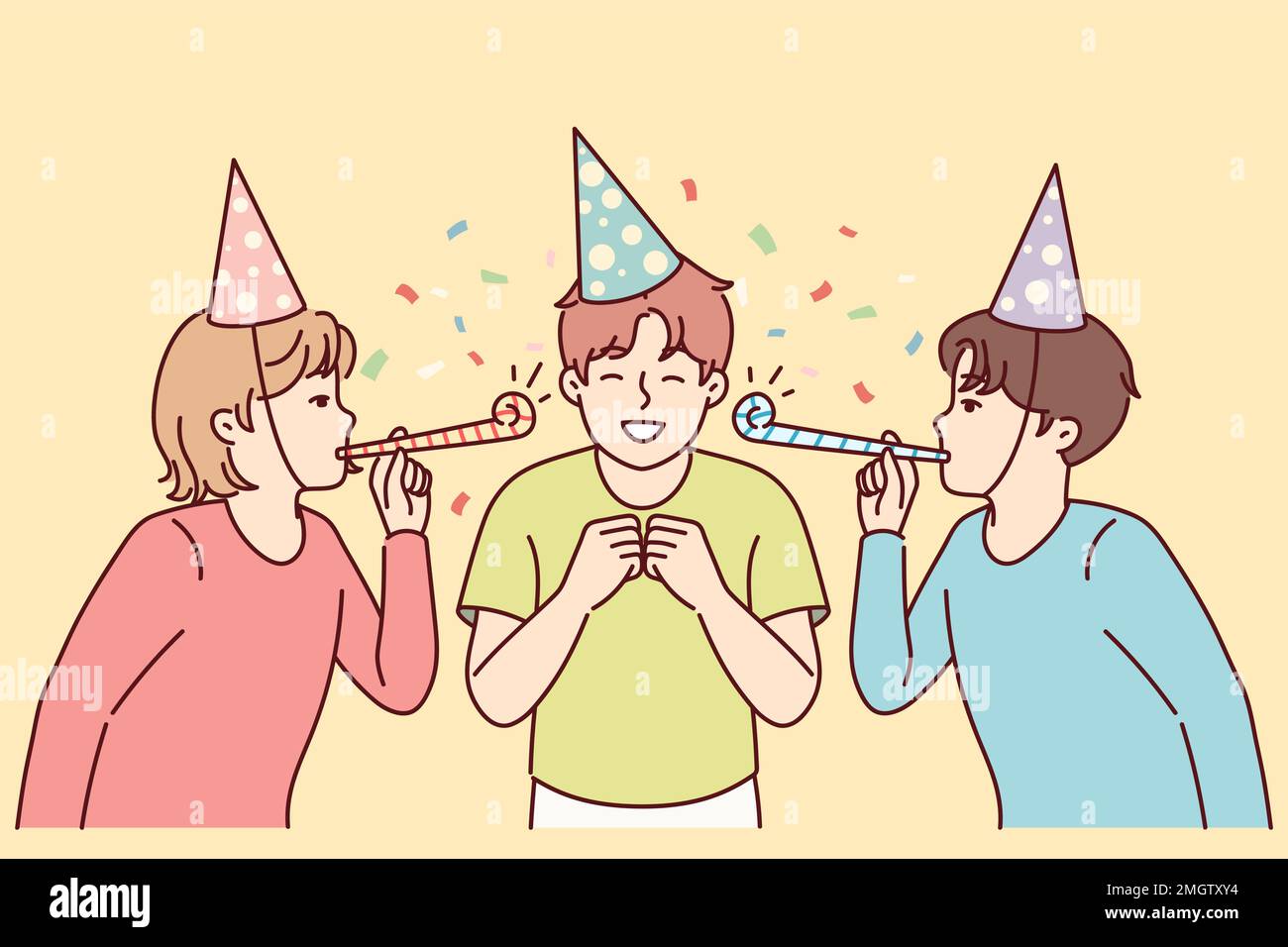 Fete Celebrant La Fin De L Année Dans Les Ecoles Sifflet fille Banque d'images vectorielles - Alamy