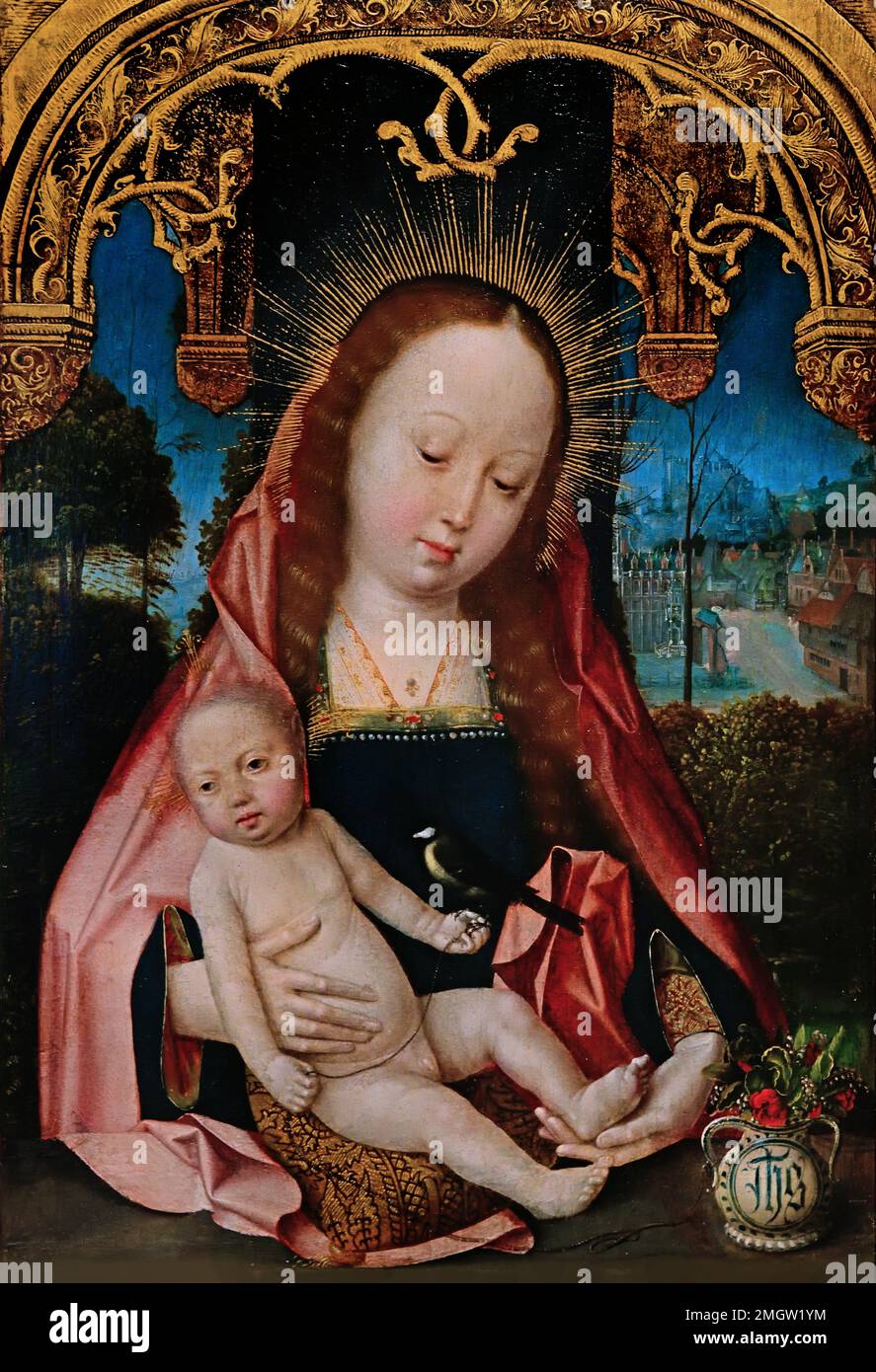 Triptyque de la Vierge à l'enfant, Jean l'Évangéliste et Marie Madeleine 1520 - 1525 Jan Provoost 1470-1529 Belgique Belge Flamande ( intermédiaire ) Banque D'Images