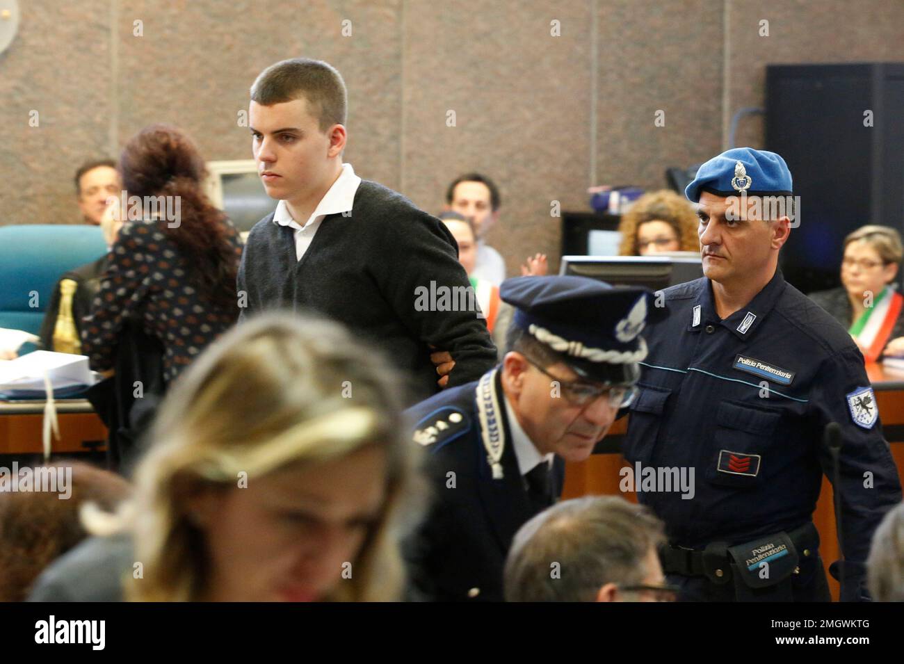 Gabriel Natale Hjorth attends the opening of the trial for the killing ...