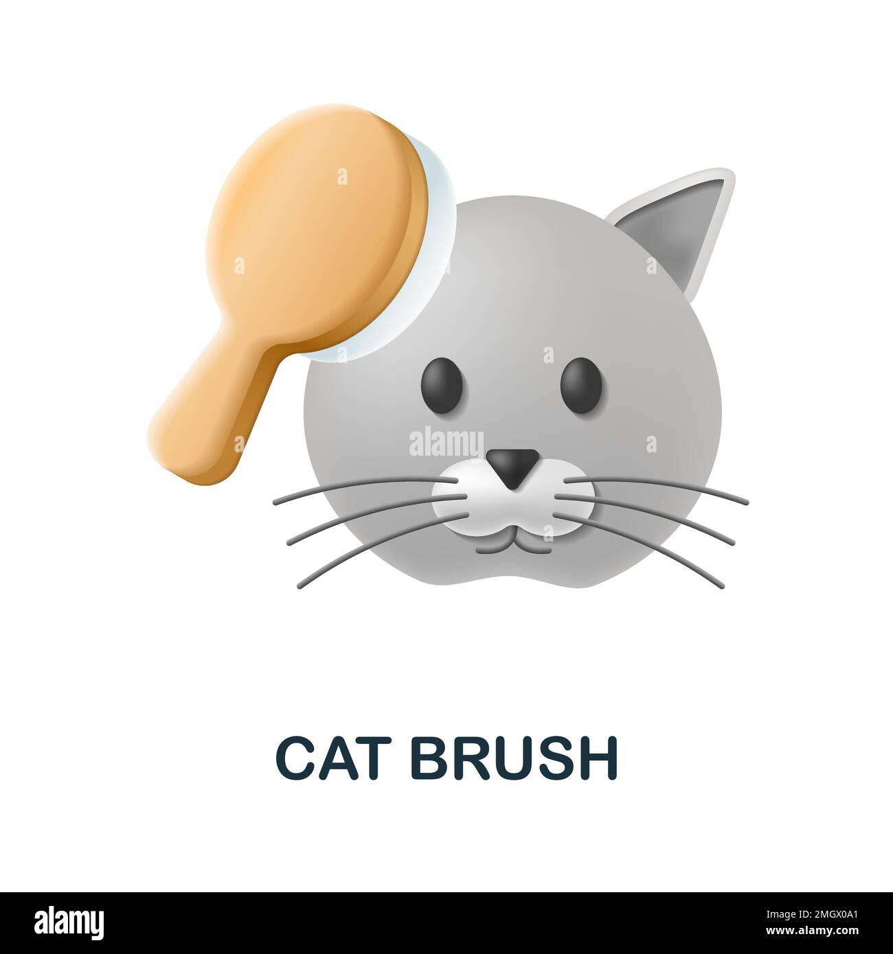 Icône forme Cat. 3d illustration de la collection animaux domestiques. Icône Creative Cat Brush 3D pour la conception Web, les modèles, les infographies et bien plus encore Illustration de Vecteur