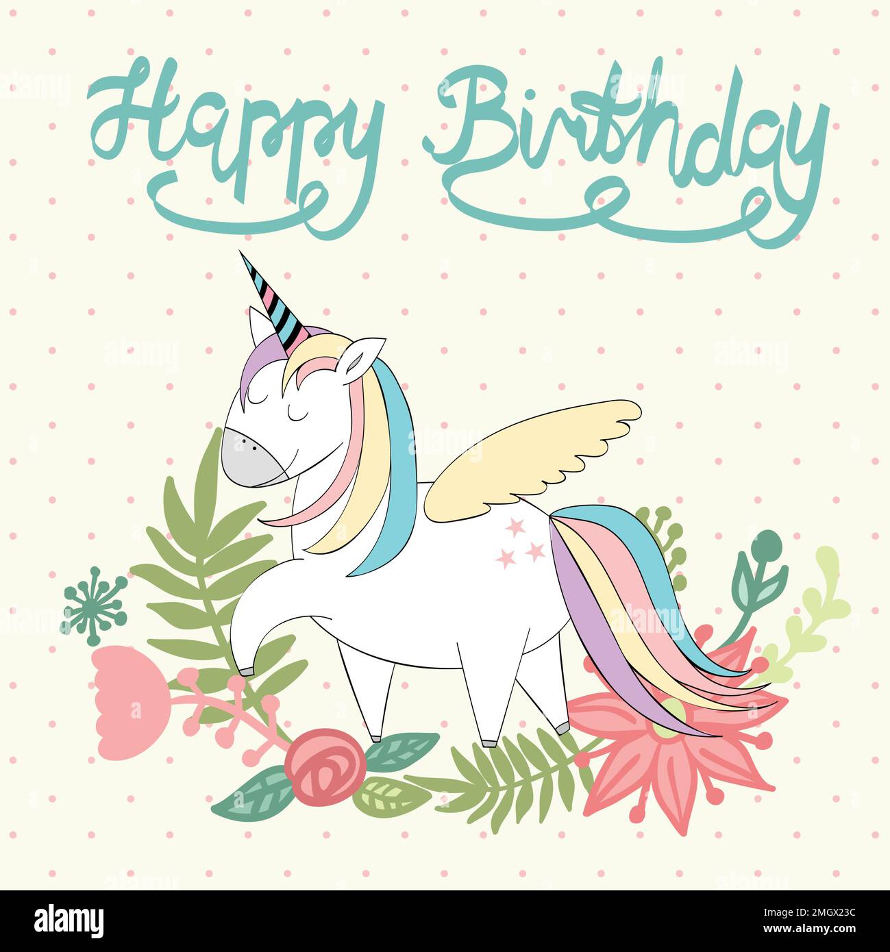 Magic unicorn mignon Illustration de Vecteur