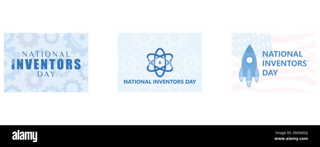 National Inventors Day, 11 février, Holiday concept, set Flat Vector illustration moderne Illustration de Vecteur