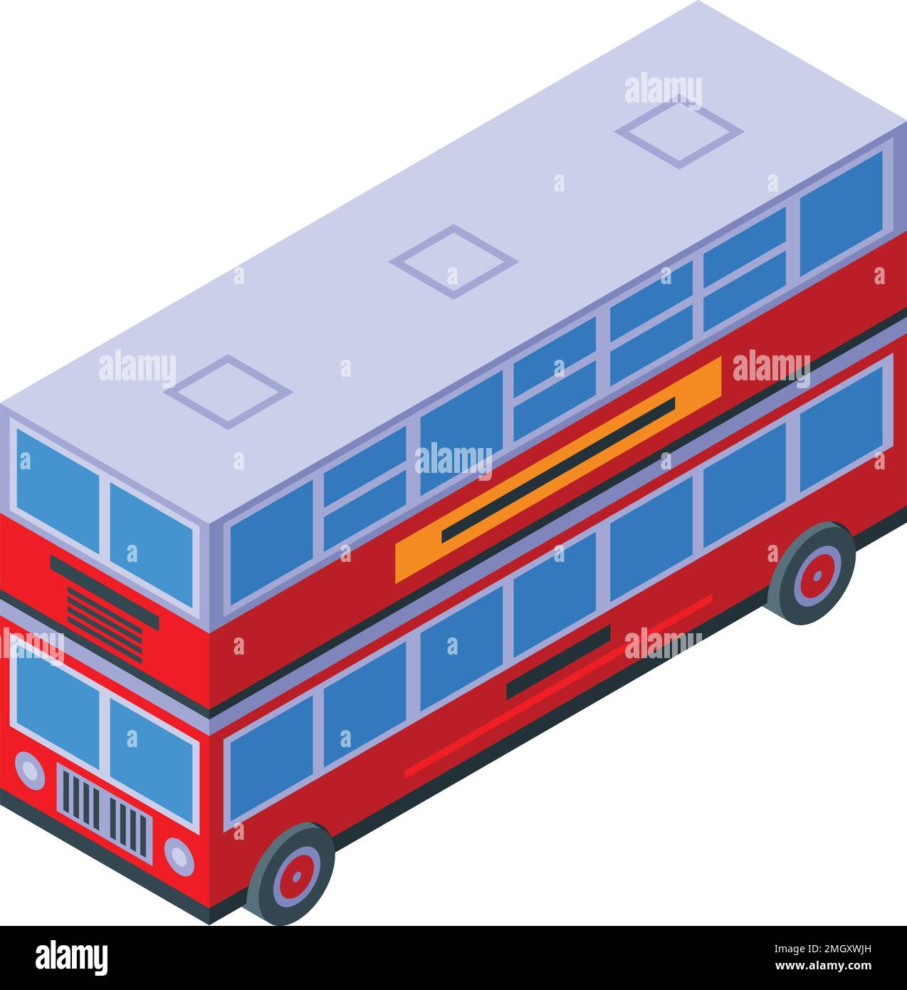 Vecteur isométrique de l'icône du tour-bus. Angleterre. Le tourisme classique Illustration de Vecteur
