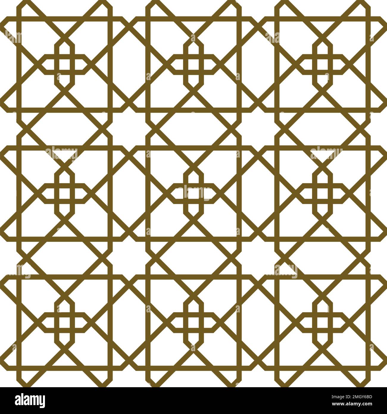 Décoration géométrique sans couture basée sur les lignes de couleur marron traditionnelles de l'art islamique. Pour le tissu, le textile, la couverture, le papier d'emballage, l'arrière-plan et le lasutage. Illustration de Vecteur