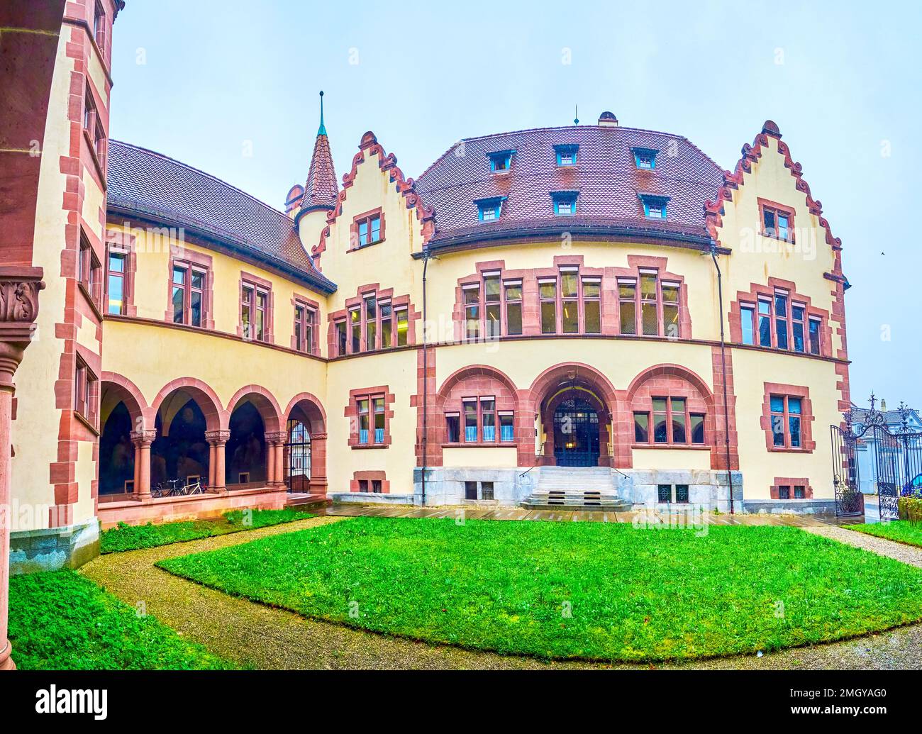 Petit cloître des Archives d'Etat Bâle-ville à Bâle, Suisse Banque D'Images
