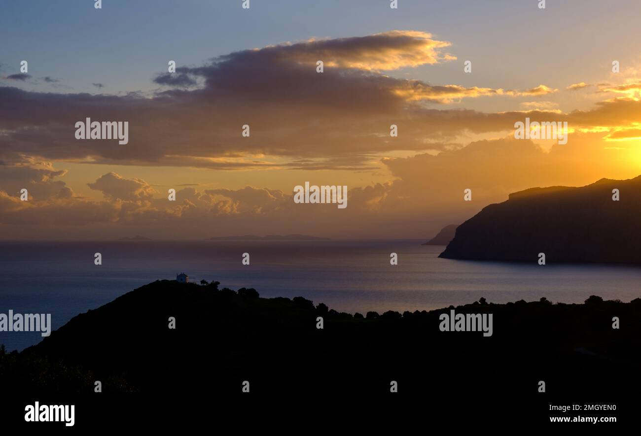 L'aube sur la baie de Mirabello. Crète Banque D'Images