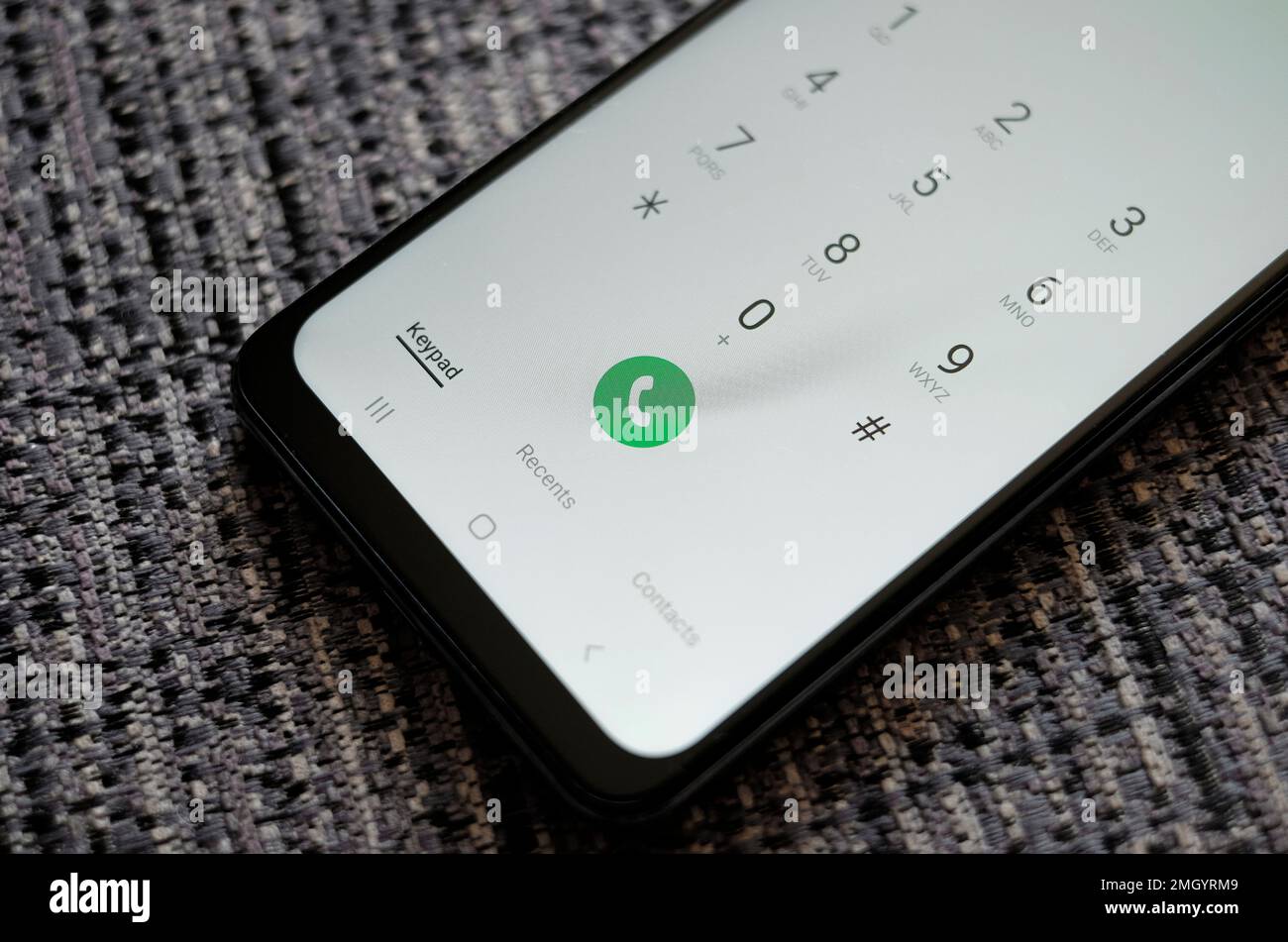 clavier sur l'écran du téléphone portable Banque D'Images