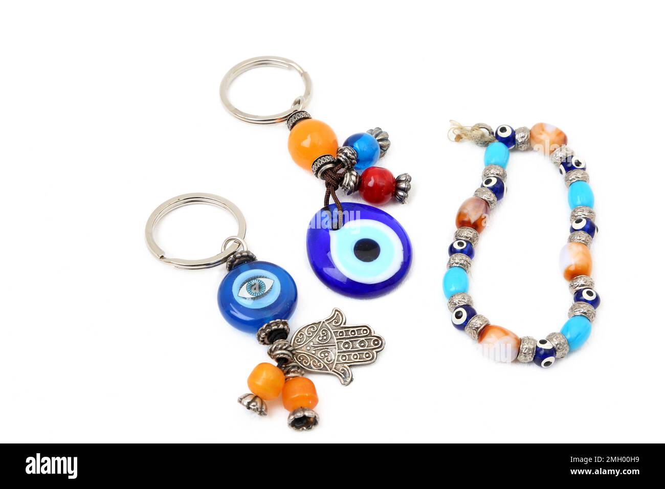 Une collection d'amulettes de Nazars utilisées comme protection contre l'oeil de mal Banque D'Images