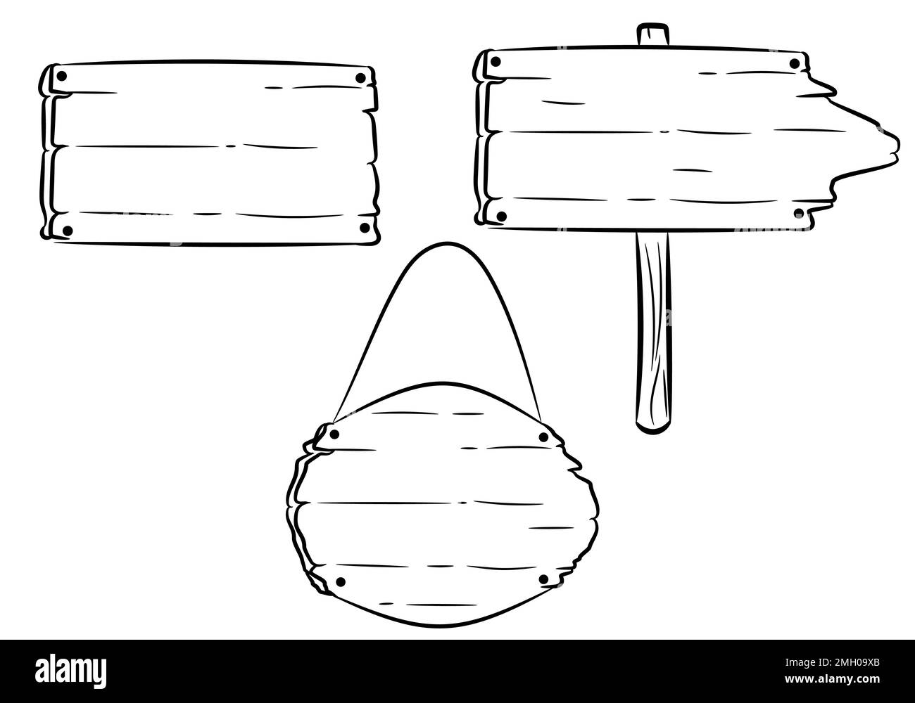 Illustration du vecteur du pointeur d'information de direction en bois. Illustration de Vecteur