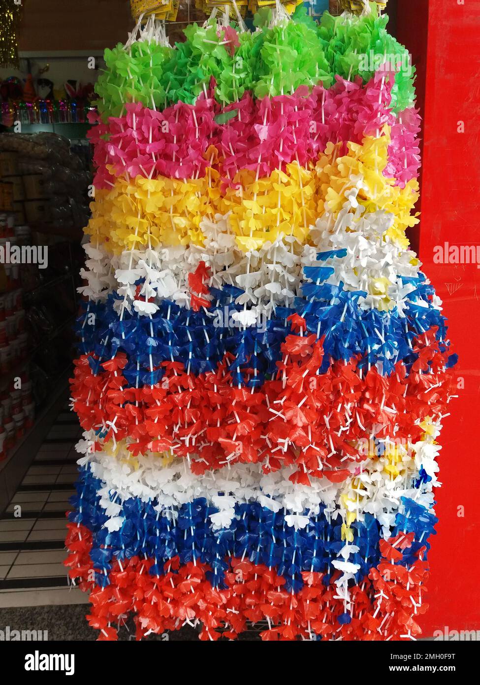 Carnaval est reconnu comme la plus grande partie brésilienne. L'accessoire le plus populaire est le collier hawaïen. Généralement fait de plastique et très bon marché. Banque D'Images