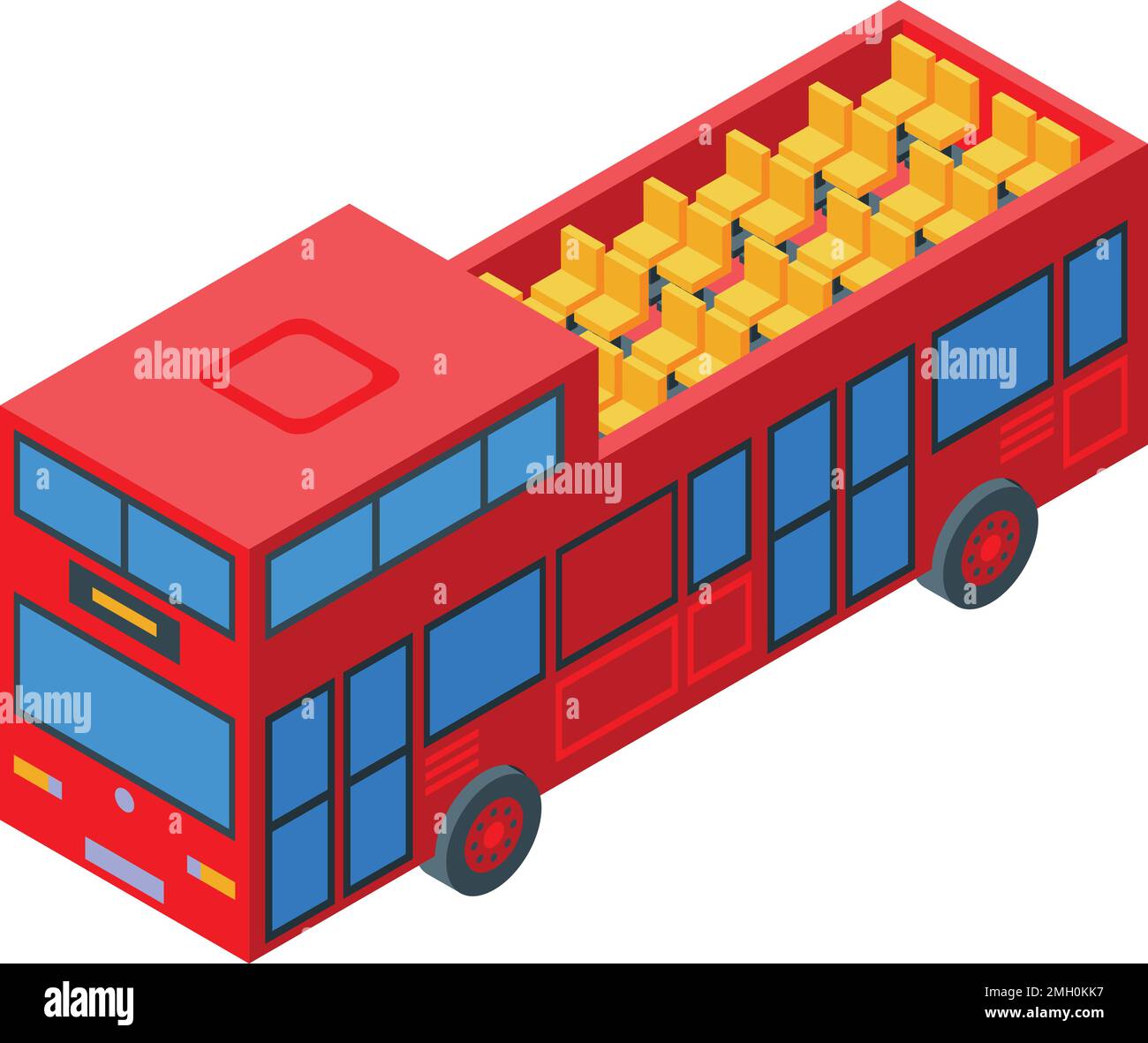 Icône de bus touristique vecteur isométrique. Bus de ville. Ancienne visite Illustration de Vecteur