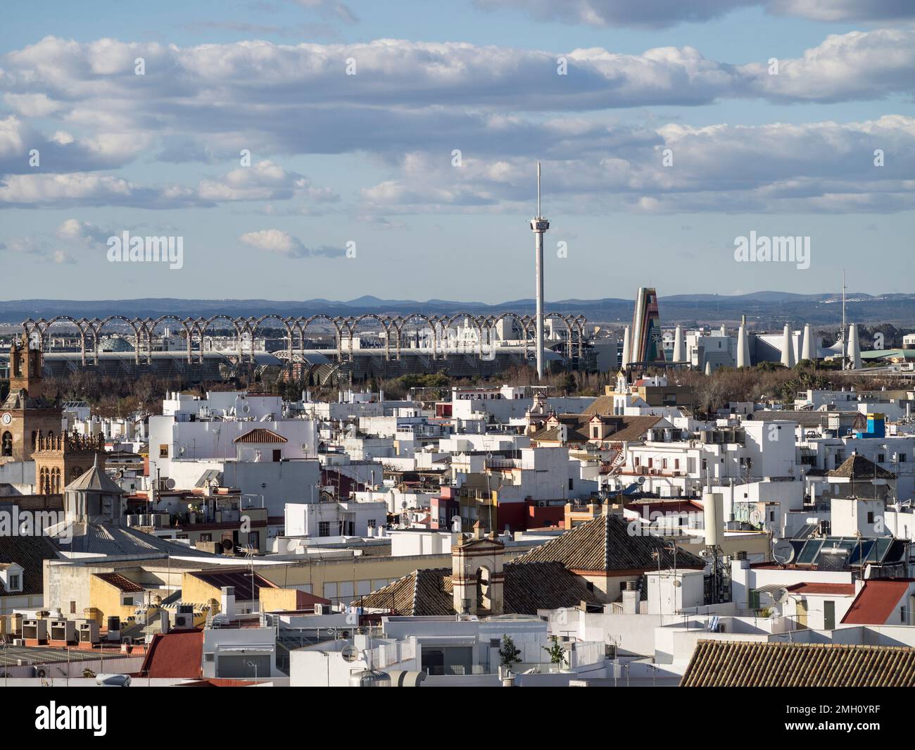 Vue sur la ville depuis le Metropol parasol, Séville, Andalousie, Espagne, Europe Banque D'Images