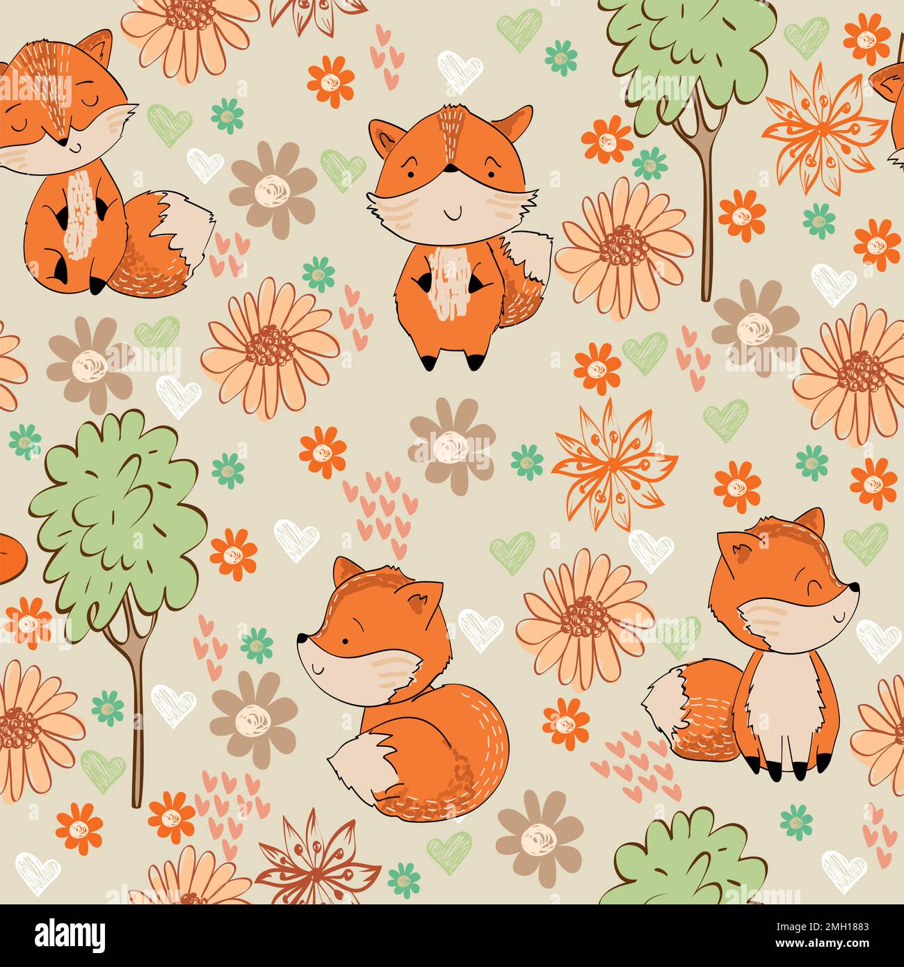 Cute cartoon Fox Illustration de Vecteur