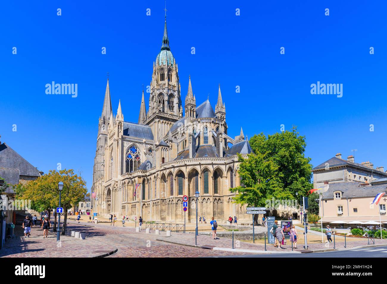 Normandie, France. Cathédrale notre Dame, Bayeux. Banque D'Images