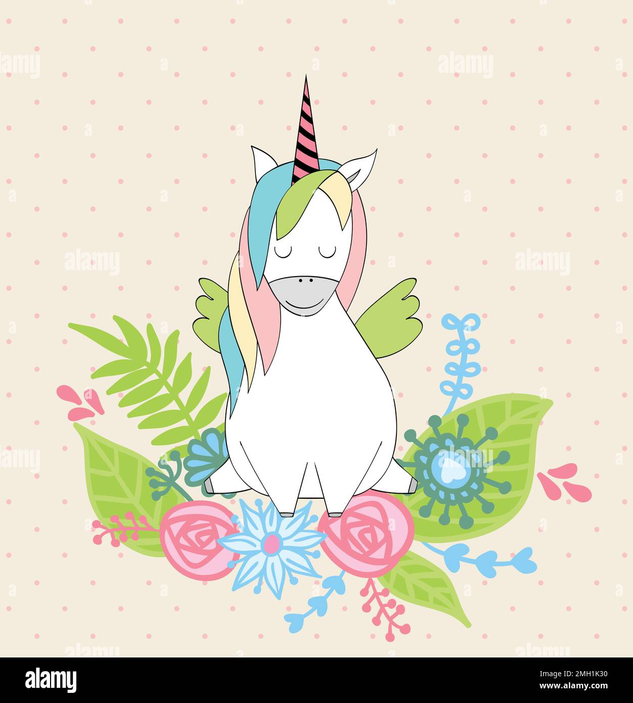 Magic unicorn mignon Illustration de Vecteur