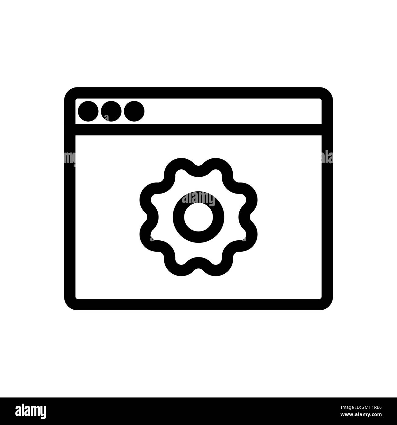 Ligne d'icône de test de logiciel isolée sur fond blanc. Icône fine et plate noire sur un style moderne. Symbole linéaire et contour modifiable. Simple et p Illustration de Vecteur