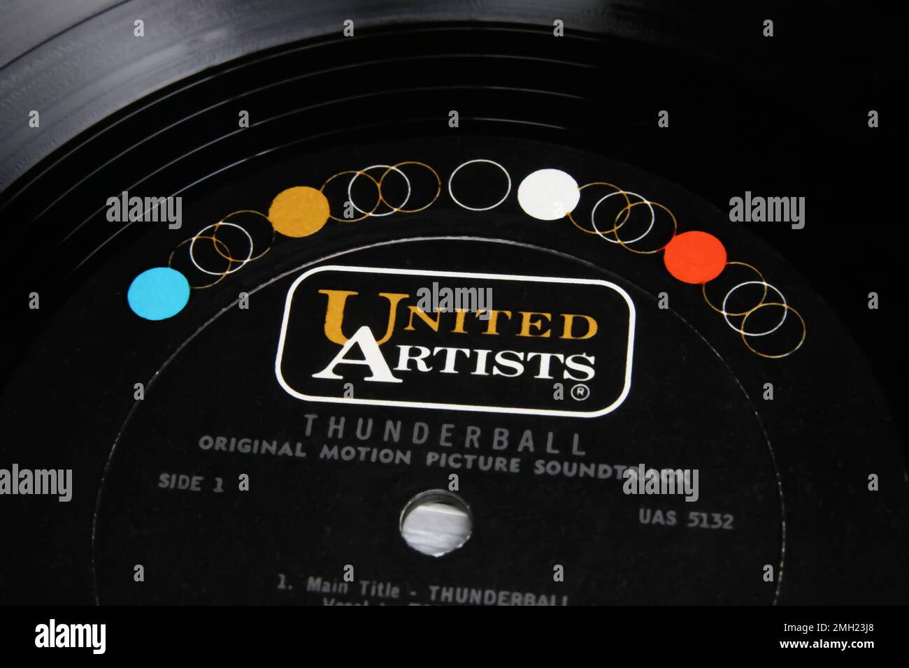 Viersen, Allemagne - 1 janvier. 2023: Closeup isolé vinyle record label de la compagnie United Artists Banque D'Images