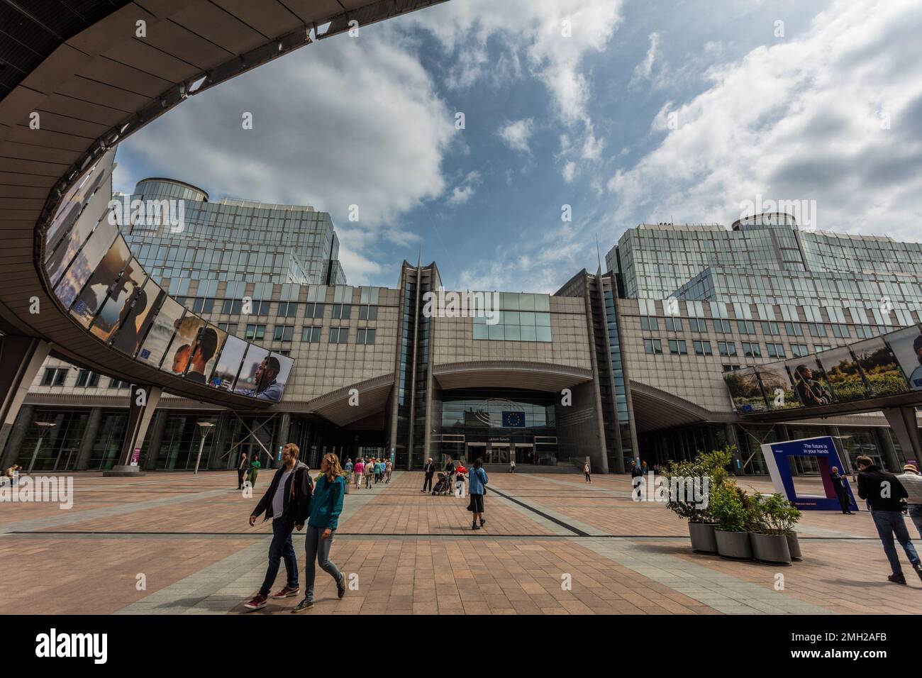 Parlement européen à Bruxelles, la Chambre législative de l'Union européenne. Belgique. Banque D'Images