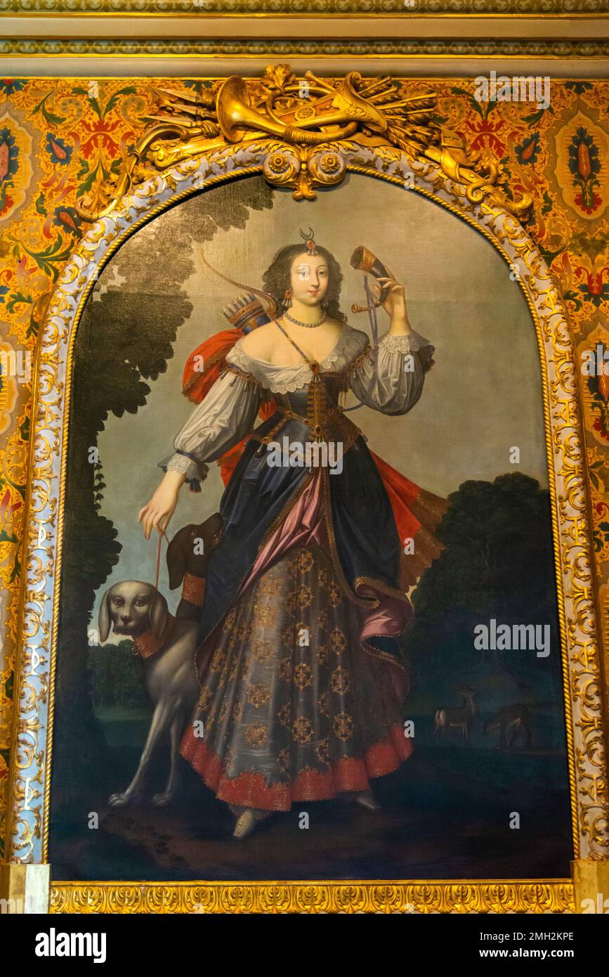 Chenonceau, France - décembre 29 2022 : le portrait dans la chambre du château de Chenonceau Banque D'Images