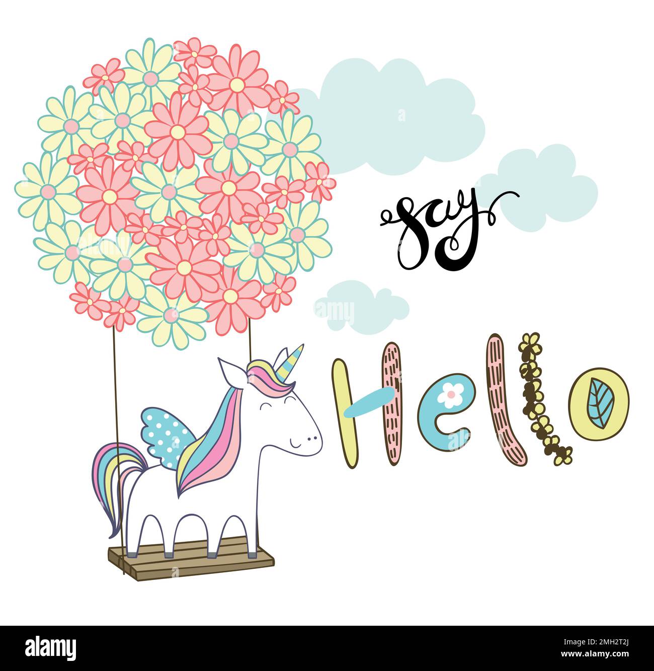 Magic unicorn mignon Illustration de Vecteur